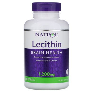 Лецитин, Soya Lecithin, Natrol, 1200 мг, 120 м'яких таблеток