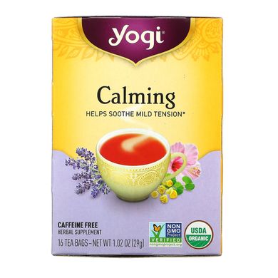 Заспокійливий чай органік без кофеїну Yogi Tea (Calming) 16 чайних пакетиків 29 г