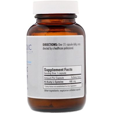 NAC (N-ацетил-L-цистеїн), Metabolic Maintenance, 600 мг, 60 капсул
