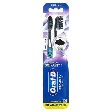 Oral-B, Charcoal toothbrush Pro-Flex, medium size, 2 pcs. In packaging.