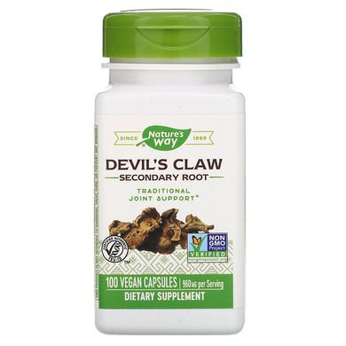 Кіготь диявола (Devil's Claw), Nature's Way, бульби, 480 мг, 100 вегетаріанських капсул