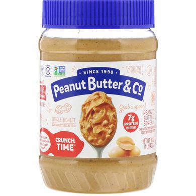 Арахісова олія, Crunchy Peanut Butter, Peanut Butter, Co, хрустке, 454 г
