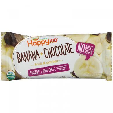 Happy Kid, банан + шоколад, фрукты и овес, Happy Family Organics, 5 кусков, 0,99 унц. (28 г) каждый купить в Киеве и Украине