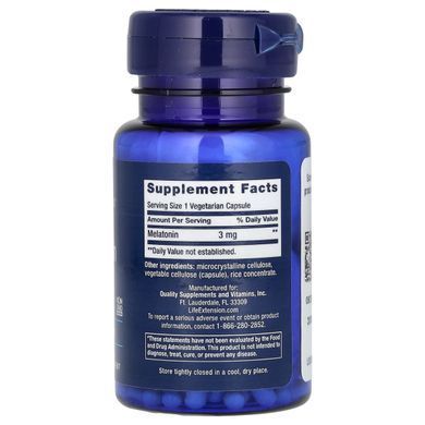 Мелатонин Life Extension (Melatonin) 3 мг 60 капсул купить в Киеве и Украине