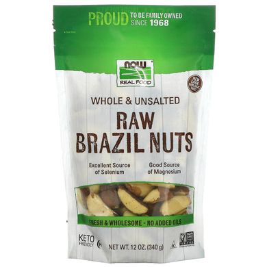 Бразильський горіх сирий цілісний Now Foods (Brazil Nuts Real Food) 340 г