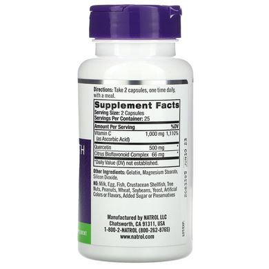 Кверцетин, Quercetin, Natrol, 500 мг, 50 капсул