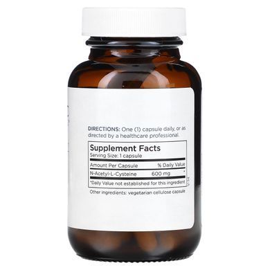 NAC (N-ацетил-L-цистеин), Metabolic Maintenance, 600 мг, 60 капсул купить в Киеве и Украине