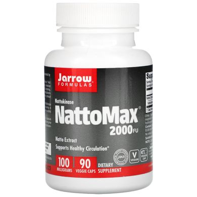 Наттокіназа, NattoMax 2000 FU, Jarrow Formulas, 100 мг, 90 капсул