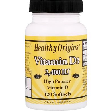 Витамин D3 Healthy Origins (Vitamin D3) 2400 МЕ 120 капсул купить в Киеве и Украине