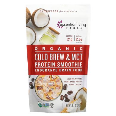 Essential Living Foods, Органічний холодний відвар та смузі з протеїном MCT, витривалість, мозок, 8,4 унції (238 г)