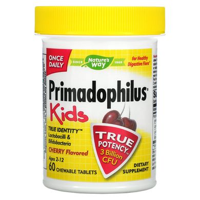 Пробиотики для детей со вкусом вишни Nature's Way (Primadophilus Kids) 60 жевательных таблеток купить в Киеве и Украине