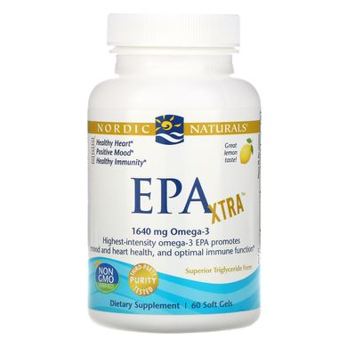 ЕПК Екстра, лимон, Nordic Naturals, 1000 мг, 60 гелевих капсул