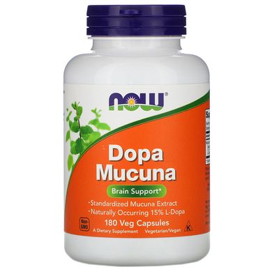 Добавка для підтримки мозку Допа Мукуна Now Foods (Dopa Mucuna) 180 вегетаріанських капсул