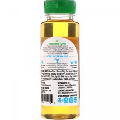 Нектар блакитної агави золотистий органік Madhava Natural Sweeteners (Blue Agave) 333 м