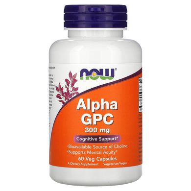 Альфа-GPC альфа-гліцерофосфохолін Now Foods (Alpha GPC) 300 мг 60 капсул