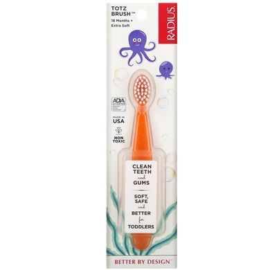 Дитяча зубна щітка помаранчеве сяйво RADIUS (Totz Toothbrush) 1 шт