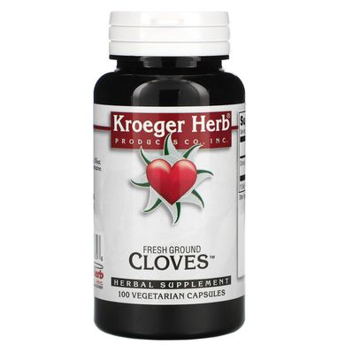 Свіжа мелена гвоздика, Kroeger Herb Co, 100 вегетаріанських капсул