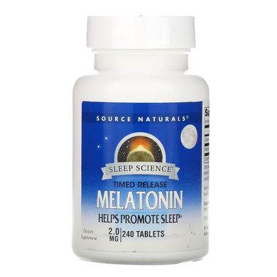 Мелатонін уповільненого вивільнення Source Naturals (Melatonin timed release) 2 мг 240 таблеток