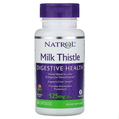 Розторопша, Milk Thistle, Natrol, 525 мг, 60 капсул