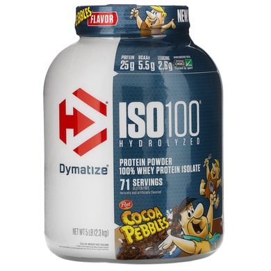 100% ізолят сироваткового протеїну галька какао Dymatize Nutrition (ISO100 Hydrolyzed 100% Whey Protein Isolate Cocoa Pebbles) 2,3 кг