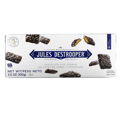 Jules Destrooper, Шоколадно-рисове печиво, 3,5 унції (100 г)