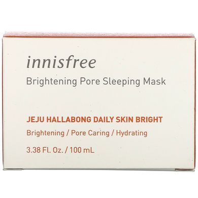 Ежедневная осветляющая маска для сна, Jeju Hallabong Daily Skin Bright, Brightening Pore Sleeping Mask, Innisfree, 100 мл купить в Киеве и Украине