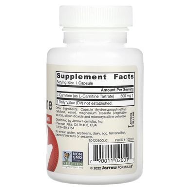 L-Карнитин 500 Jarrow Formulas (L-Carnitine) 500 мг 50 капсул купить в Киеве и Украине