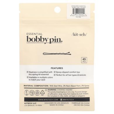 Pin set for styling Kitsch (Pro Essential Bobby Pin Blonde) 45 pcs