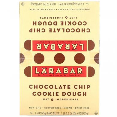 Батончики з шоколадною крихтою Larabar (Chocolate Chip Cookie) 16 бат.