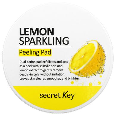 Secret Key, Пілінг-серветка з лимонним сяйвом, 70 подушечок, 4,39 рідких унцій (130 мл)