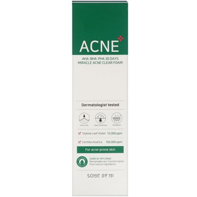 SOME BY MI, AHA, BHA, PHA 30 Days Miracle Acne Clear Foam, 3.38 fl oz (100 ml)