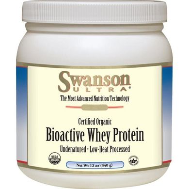 Сертифікований органічний неденатурований біоактивний сироватковий білок, Certified Organic Undenatured Bioactive Whey Protein, Swanson, 340 г