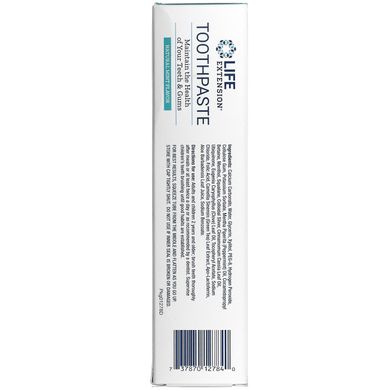 Зубна паста, смак натуральної м'яти, Toothpaste - Natural Mint Flavor, Life Extension, 113,4 г