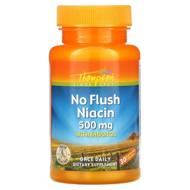 Вітамін B3 Thompson (No Flush Niacin) 500 мг 30 капсул