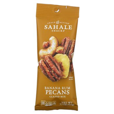 Сухі смажені горіхи пекан та кешью з банановим ромом Sahale Snacks (Glazed Mix Banana Rum Pecans) 9 упаковок по 42,5 г