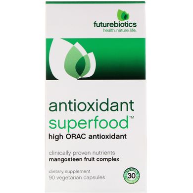 «Антиоксидантна супер їжа», висока адсорбційна ємність по відношенню до кисневих радикалів (ORAC), FutureBiotics, 90 рослинних капсул