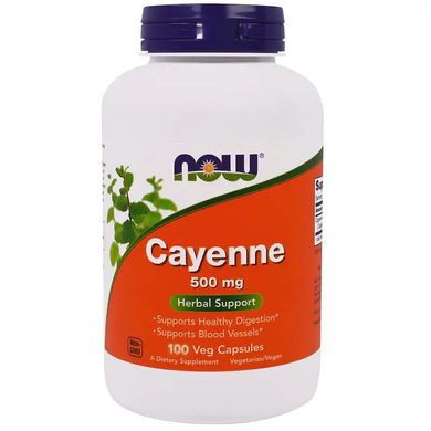 Каєнський перець Now Foods (Cayenne) 500 мг 100 вегетаріанських капсул