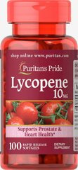 Лікопін Puritan's Pride (Lycopene) 10 мг 100 гелевих капсул