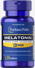 Мелатонин Puritan's Pride (Melatonin) 3 мг 120 таблеток купить в Киеве и Украине