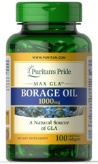 Масло огуречника Puritan's Pride (Borage Oil) 1000 мг 100 капсул купить в Киеве и Украине