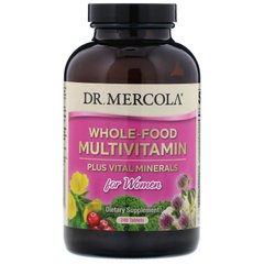 Мультивітаміни з цільних продуктів плюс необхідні мікроелементи для жінок, Dr Mercola, 240 таблеток