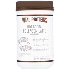 Латте з колагеном, гаряче какао, Collagen Latte, Hot Cocoa, Vital Proteins, 355 г