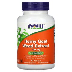 Экстракт горянки Now Foods (Horny Goat Weed Extract) 750 мг 90 таблеток купить в Киеве и Украине