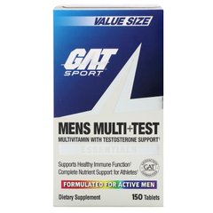 Мультивітаміни для чоловіків з підтримкою тестостерону GAT (Mens Multi + Test) 150 таблеток