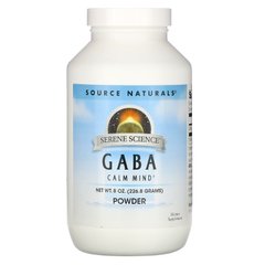 ГАМК, порошок, GABA Powder, Source Naturals, 8 унций (226,8 г) купить в Киеве и Украине