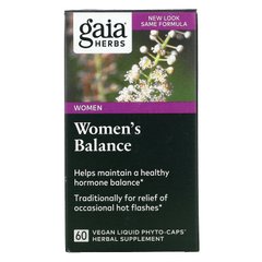 Gaia Herbs, Women's Balance, 60 рідких рослинних капсул з фіто-капсулами