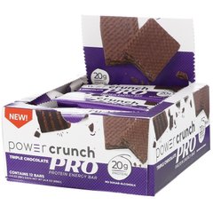 Енергетичний батончик Power Crunch Protein, PRO, потрійний шоколад, BNRG, 12 батончиків, 2,0 унції (58 г) кожен