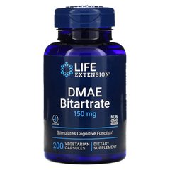 ДМАЭ битартрат Life Extension (DMAE Bitartrate) 150 мг 200 вегетарианских капсул купить в Киеве и Украине