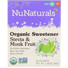 Підсолоджувач стевія + архат органік NuNaturals (Sweetener) 35 пакетів