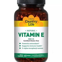 Вітамін E Country Life (Vitamin E) 400 МО 60 гелевих капсул